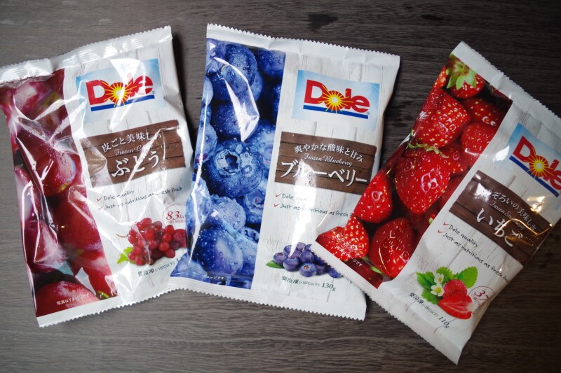 Doleの「冷凍フルーツ ぶどう・ブルーベリー・いちご」
