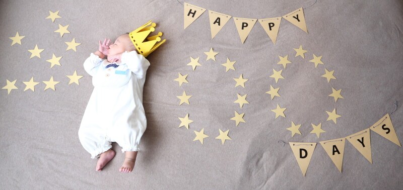 百日祝い・100日祝い　寝相アート