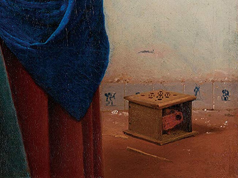 一番左側のタイルにキューピッドが描かれているフェルメールの《牛乳を注ぐ女》