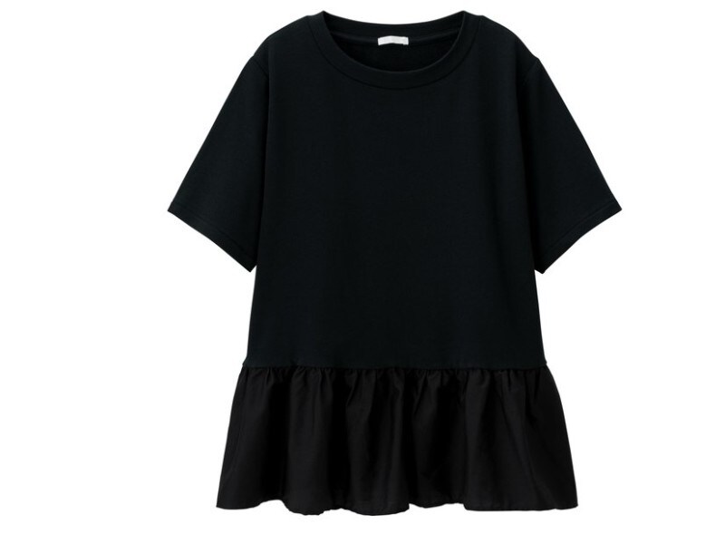 GU  布帛コンビネーションペプラムプルオーバー  1490円(税抜)