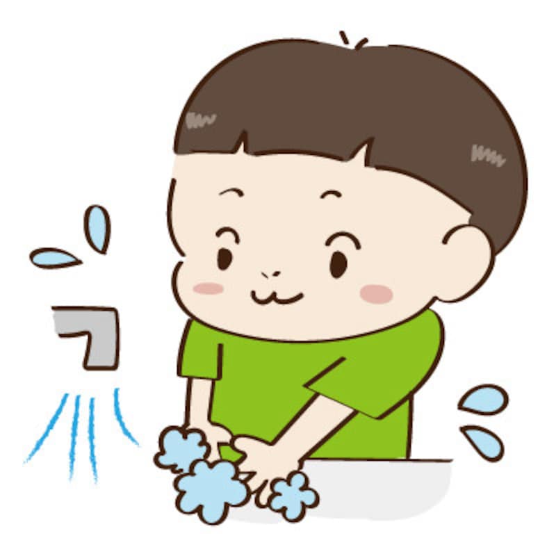イラスト　手洗い　男の子　無料　カラー