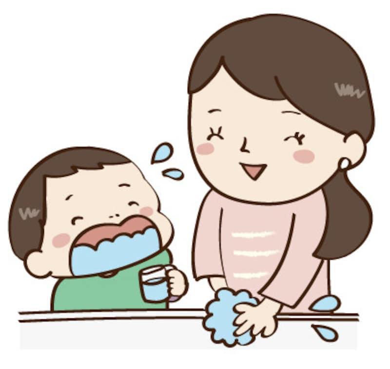 イラスト　手洗い　うがい　親子　無料　カラー