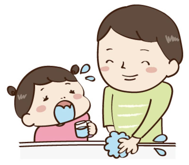 イラスト　手洗い　うがい　親子　無料　カラー