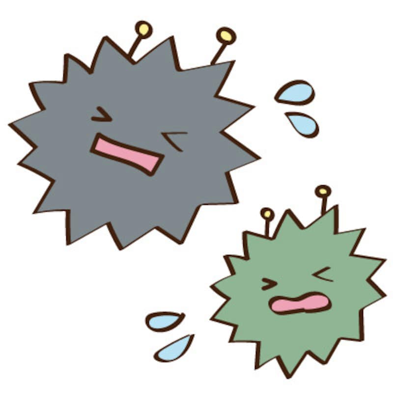 イラスト バイ菌　細菌　ウィルス　風邪　無料　カラー