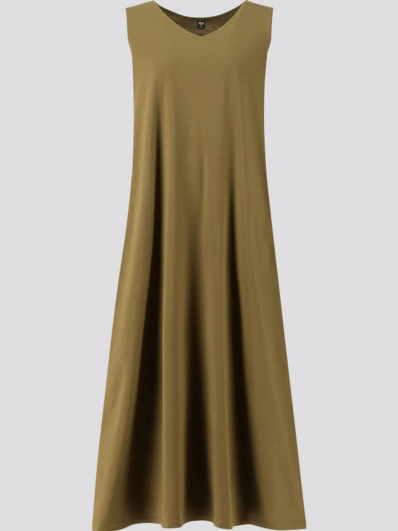 ユニクロ　マーセライズコットンAラインロングワンピース　1990円（税抜）