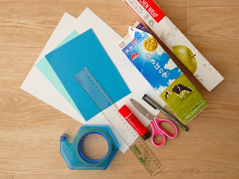 牛乳パックで作ったアイスクリームケースの材料