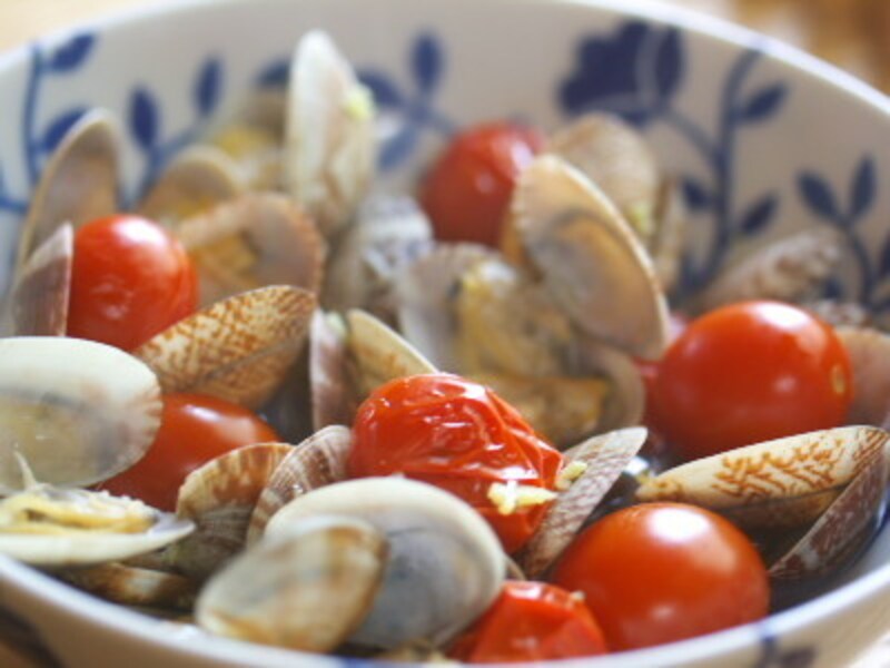 おうち居酒屋レシピ あさりとプチトマトの酒蒸し