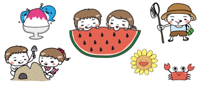 イラスト 暑中見舞い 夏 かわいい 無料