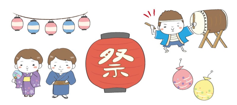 イラスト 暑中見舞い 祭り 無料 夏 かわいい
