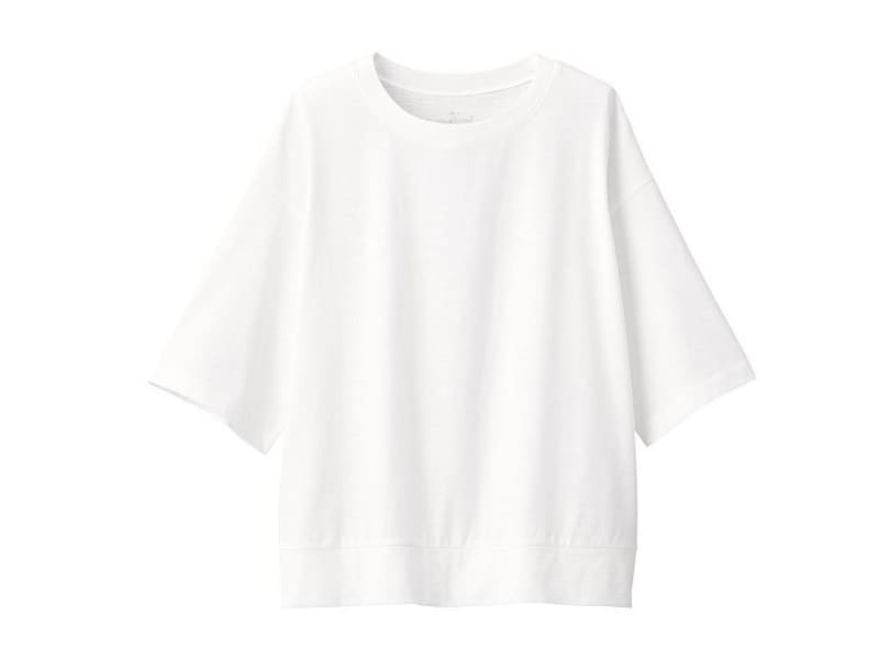 無印良品 ムラ糸天竺編み五分袖Tシャツ 1490円(税込)