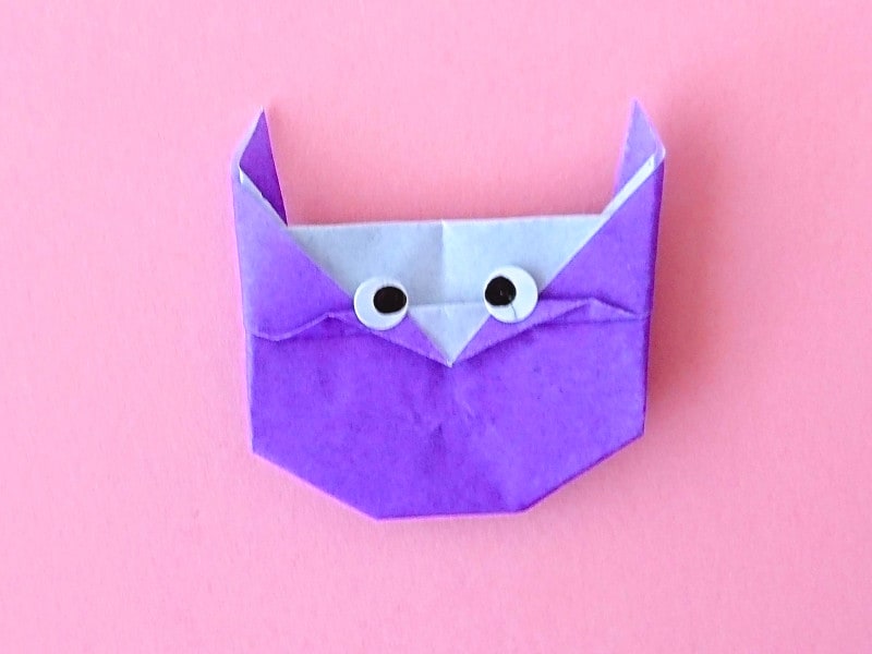 折り紙フクロウを手作り,お守りにして敬老の日にプレゼント