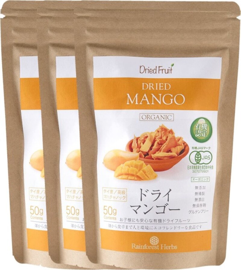 レインフォレストハーブ「JASオーガニックドライマンゴー」(出典:Amazon)