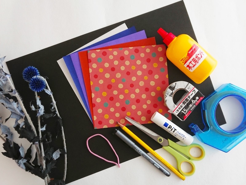 お月見 折り紙 リース　うさぎ　すすき　団子　三宝　三方　作り方　手作り　折り方折り紙お月見リースの材料