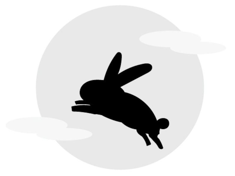 お月見イラスト月見 十五夜 うさぎ 無料 フリー かわいい モノクロ