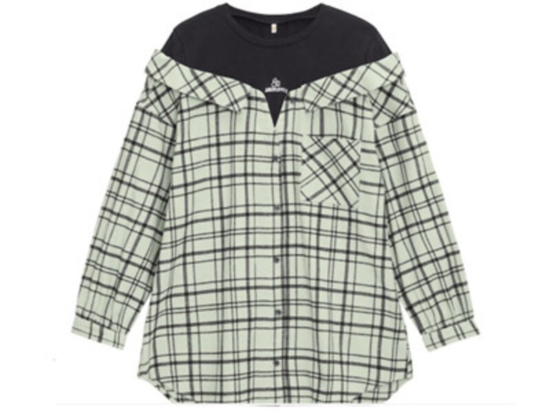 GIRLSTコンビネーションチェックシャツ(長袖)JR(出典:GU)