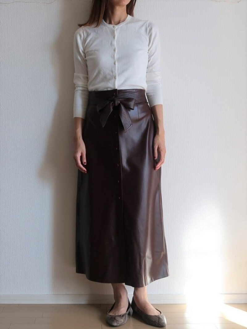 ZARA コラボスカート　本革 org.jpg