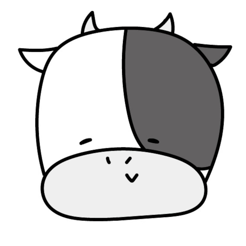 うし 牛 ウシ 丑 イラスト 年賀状 2021 干支 無料 フリー かわいい 白黒
