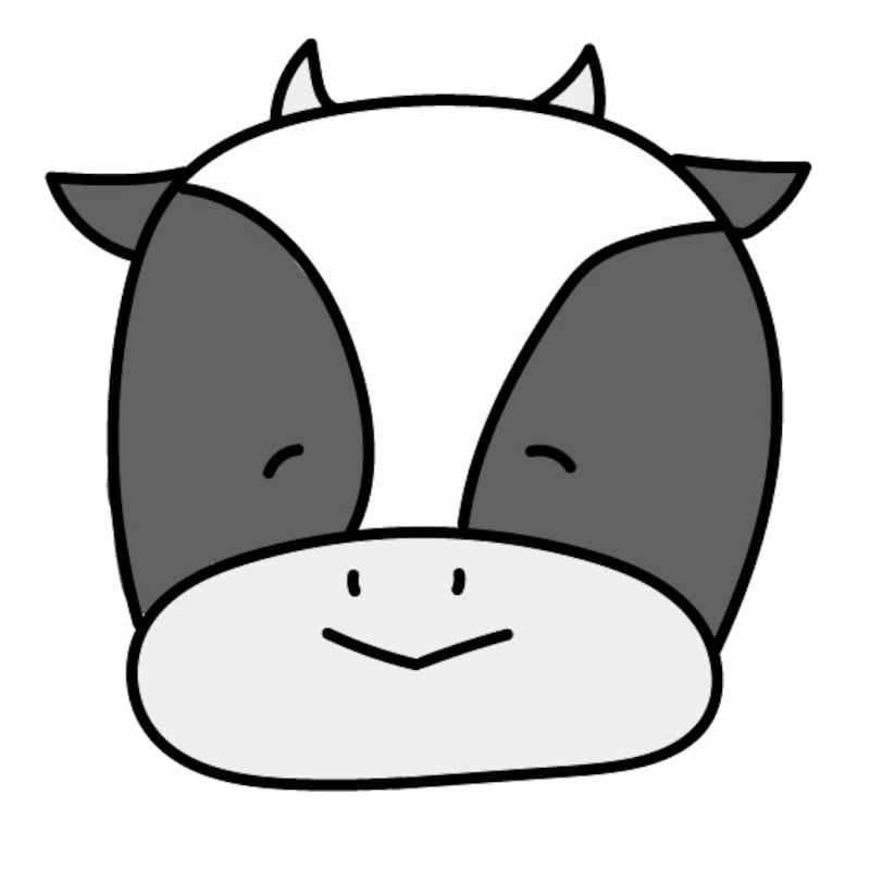 うし 牛 ウシ 丑 イラスト 年賀状 2021 干支 無料 フリー かわいい 白黒