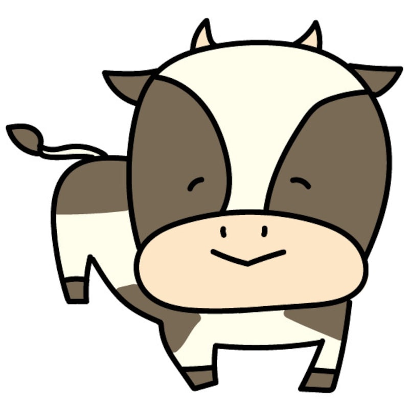 うし 牛 ウシ 丑 イラスト 年賀状 2021 干支 無料 フリー かわいい カラー