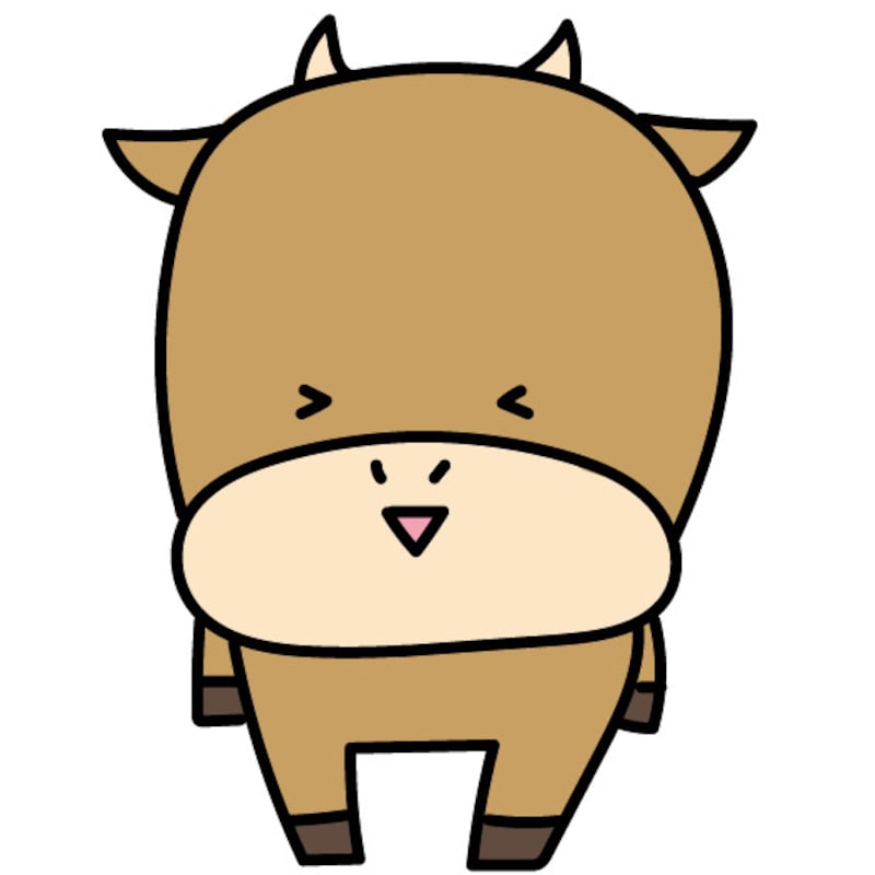 うし 牛 ウシ 丑 イラスト 年賀状 2021 干支 無料 フリー かわいい カラー
