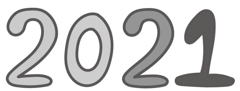 イラスト ロゴ 年賀状 2021 干支 無料 フリー かわいい 白黒