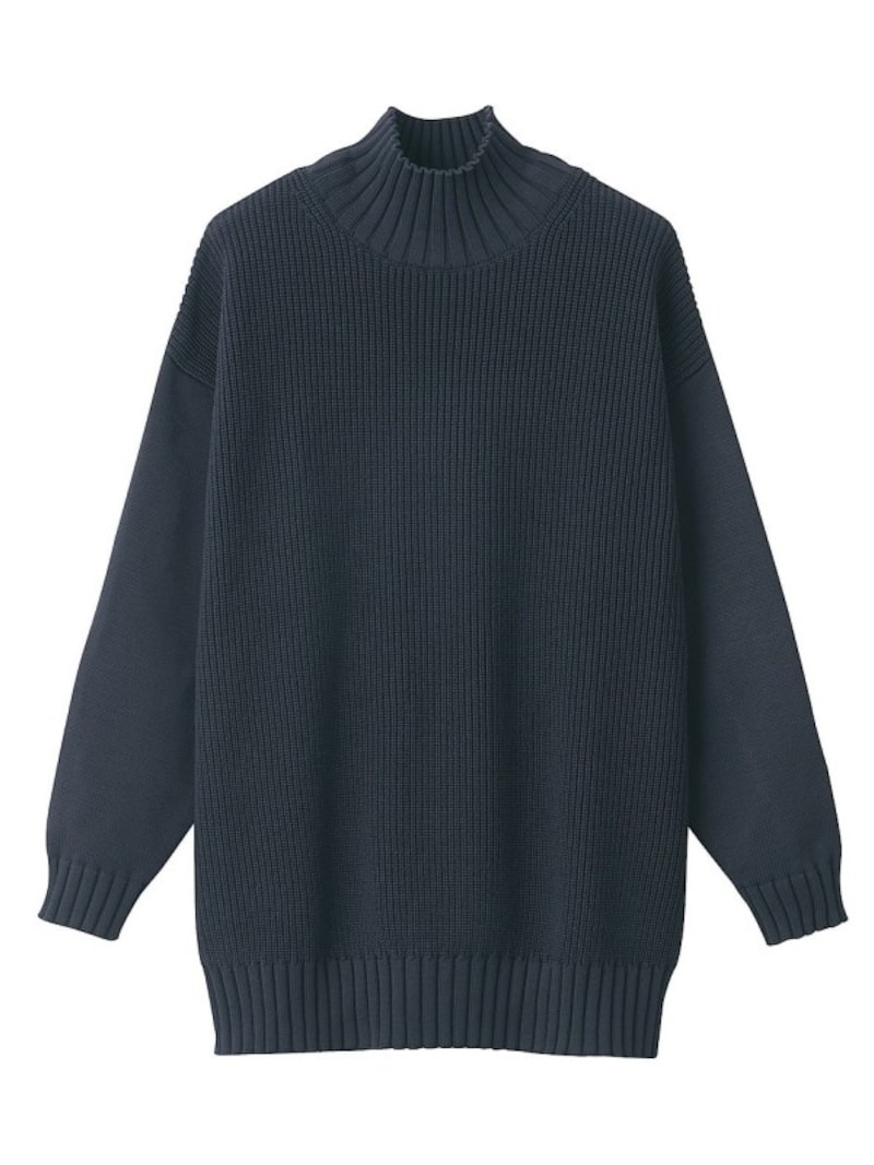 無印良品 中空糸で編んだ 畦編みハイネックチュニック 6990円(税込)