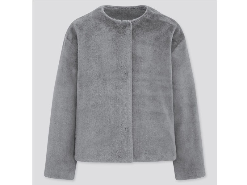 ユニクロ　スムースヤーンフリースノーカラージャケット　2990円（税抜）