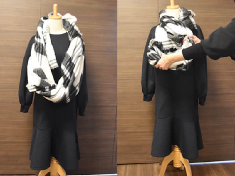 スヌード風二重巻き