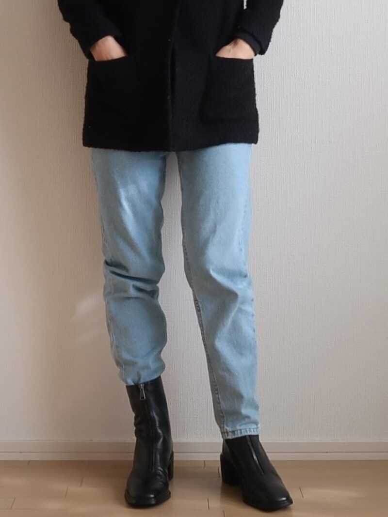 ひなた♪美品✨zara ザラ レザーブーツ センタージップ 26.0 黒 ZARA(ザラ) ロングブーツ(レディース) - 海外通販のBUYMA