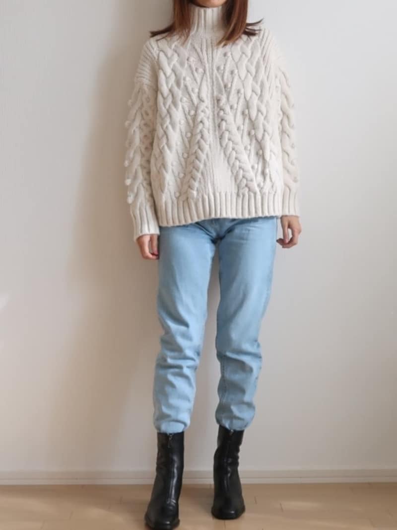 裾をインしても今年らしい足元にまとまります