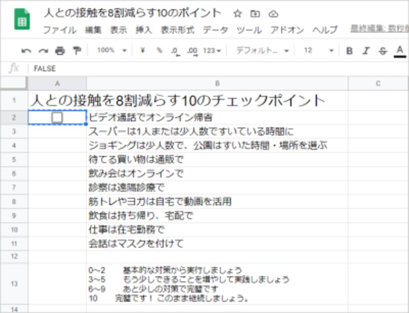 Googleスプレッドシートでチェックボックスを追加する方法 Google スプレッドシートの使い方 All About