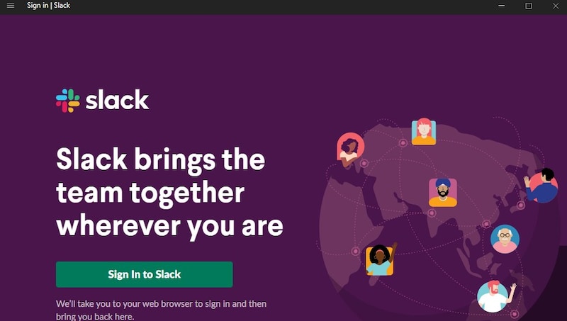 Slackが自動的に起動し、サインインに