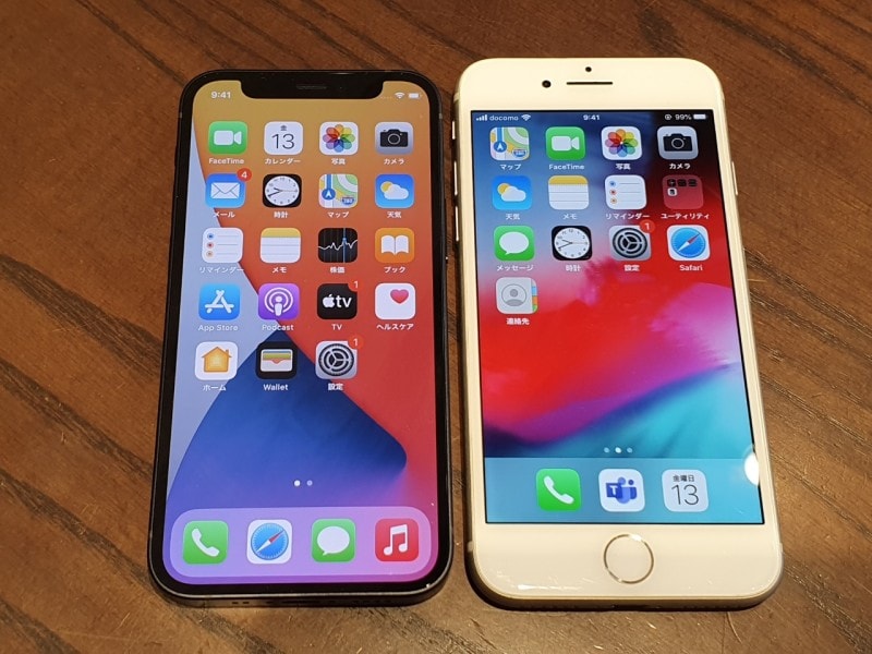 iPhone 12 miniとiPhone 8