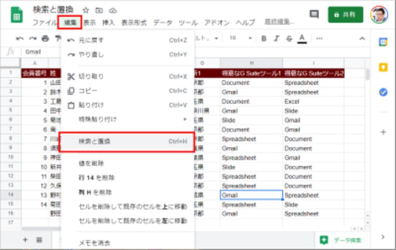 Googleスプレッドシートで検索 置換する方法 Google スプレッドシートの使い方 All About