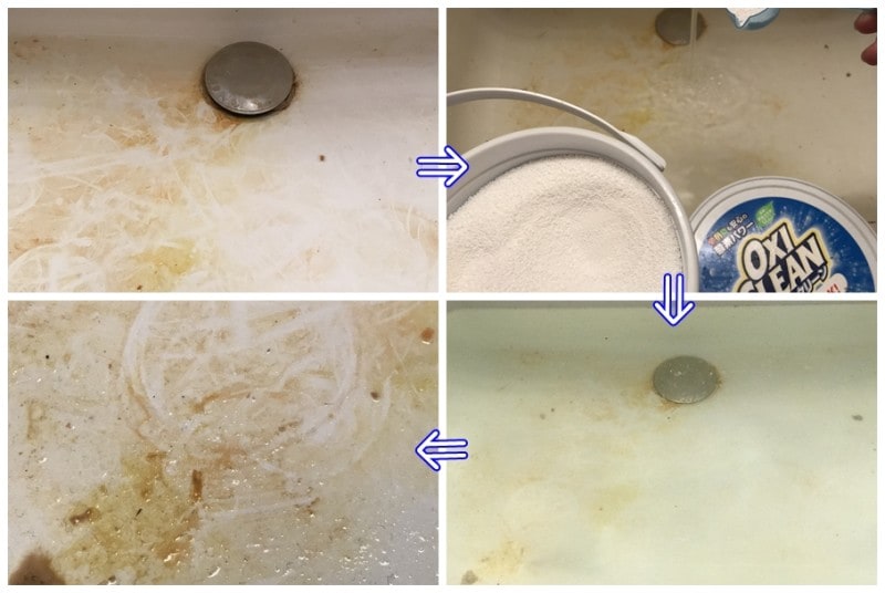 洗面台のオキシ漬け