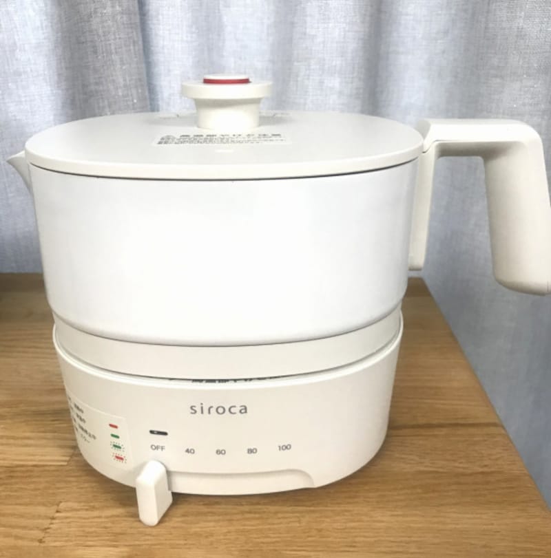 シロカ「おりょうりケトル ちょいなべ」。カラーはホワイトとブラック