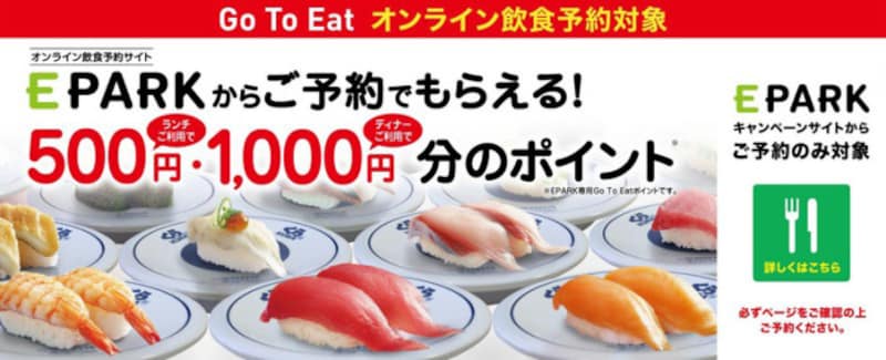 無限くら寿司のGo To Eatキャンペーン概要ポップ