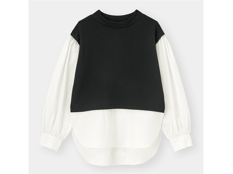 GU  ダブルフェイススリーブコンビネーションプルオーバー  1990円(税抜)