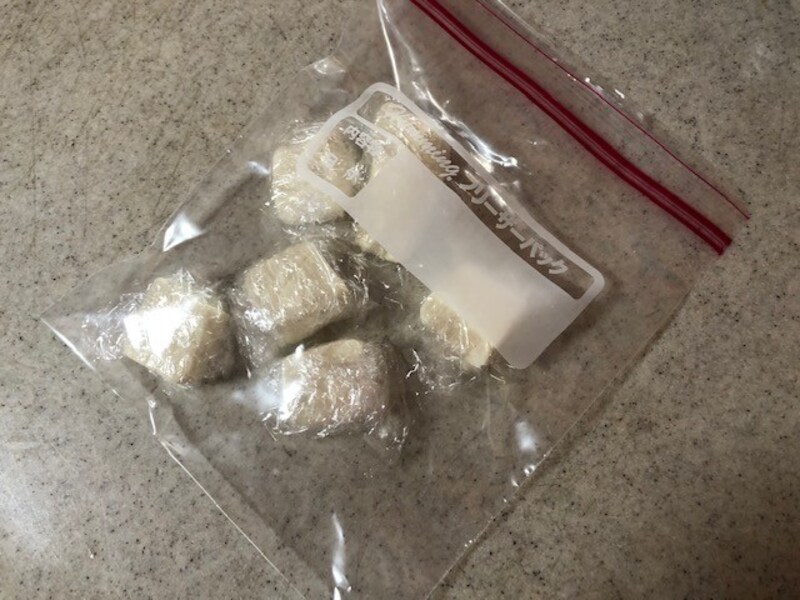 冷凍に対応する袋に入れて冷凍庫へ