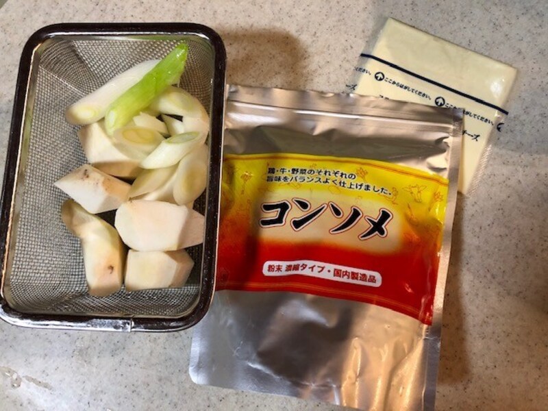 なんちゃってチーズフォンデュの材料