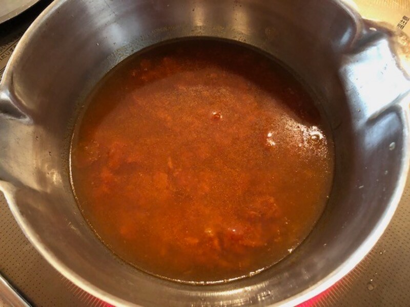 麻婆豆腐の素を水で薄める