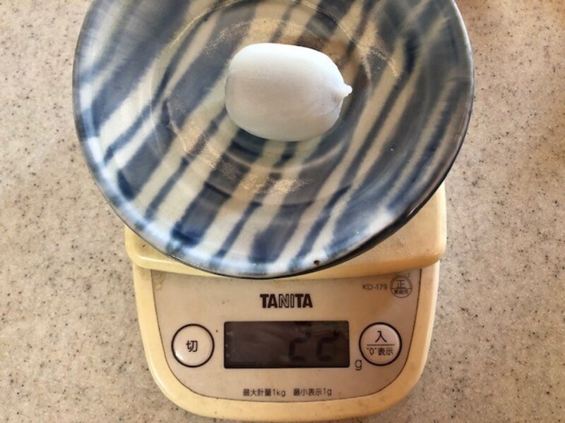 1個の重さは22gだった