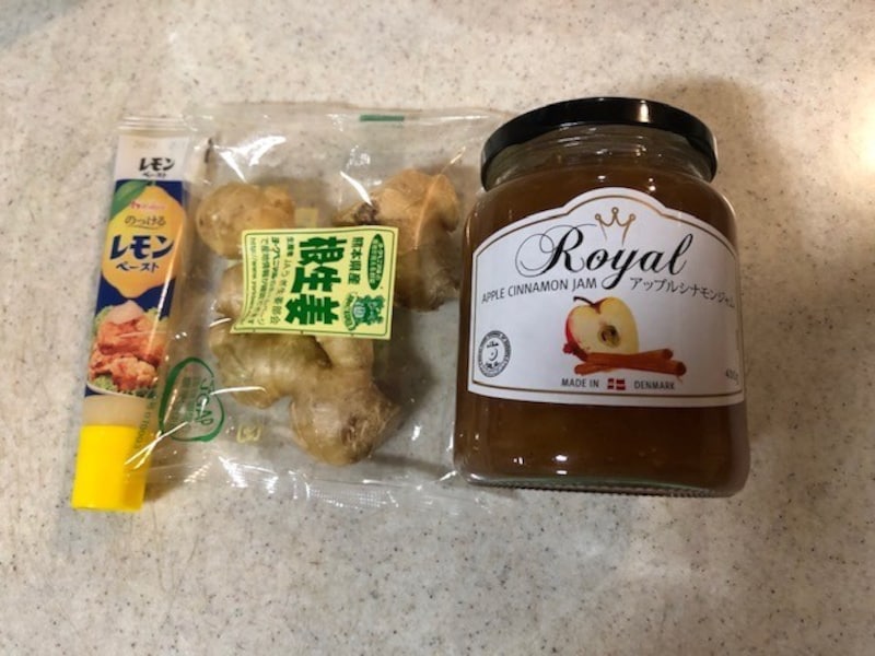 生姜のジャム漬けの材料