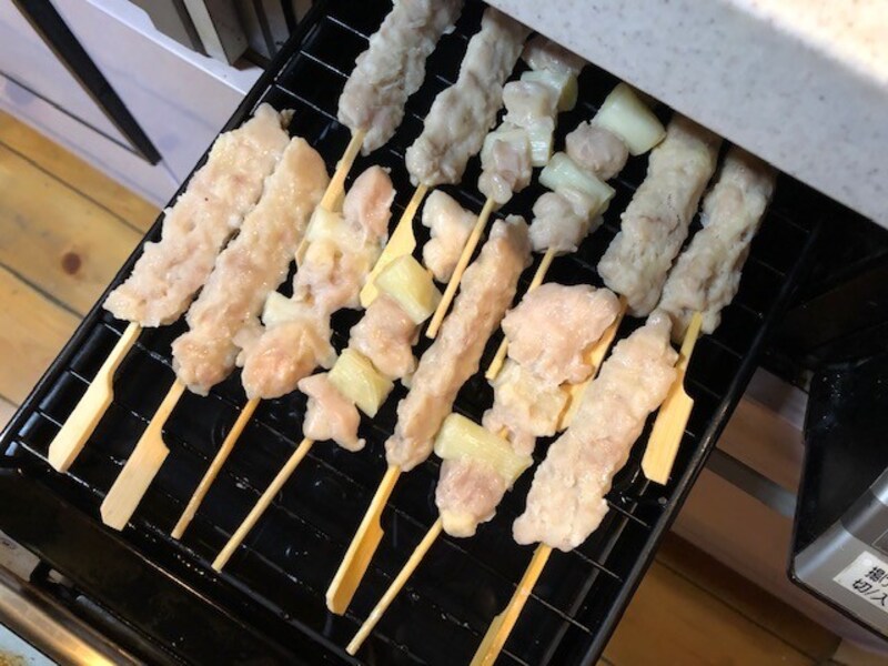 グリルに並べる