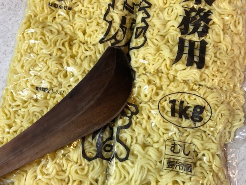 ヘラで小分けにする