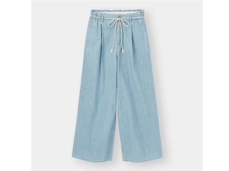 GU ライトデニムロープベルトワイドパンツ 1990円(税込)