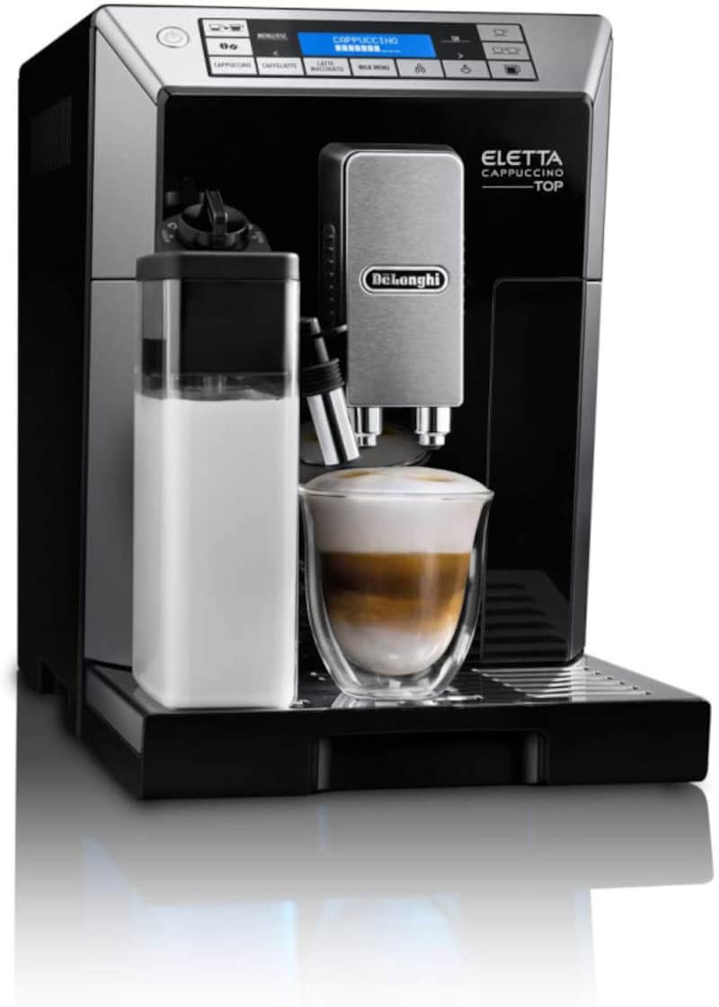 デロンギ コンパクト全自動コーヒーメーカー[ECAM45760B] エレッタ カプチーノ ミルク 泡立て自動ブラック（画像はAmazon製品ページより）