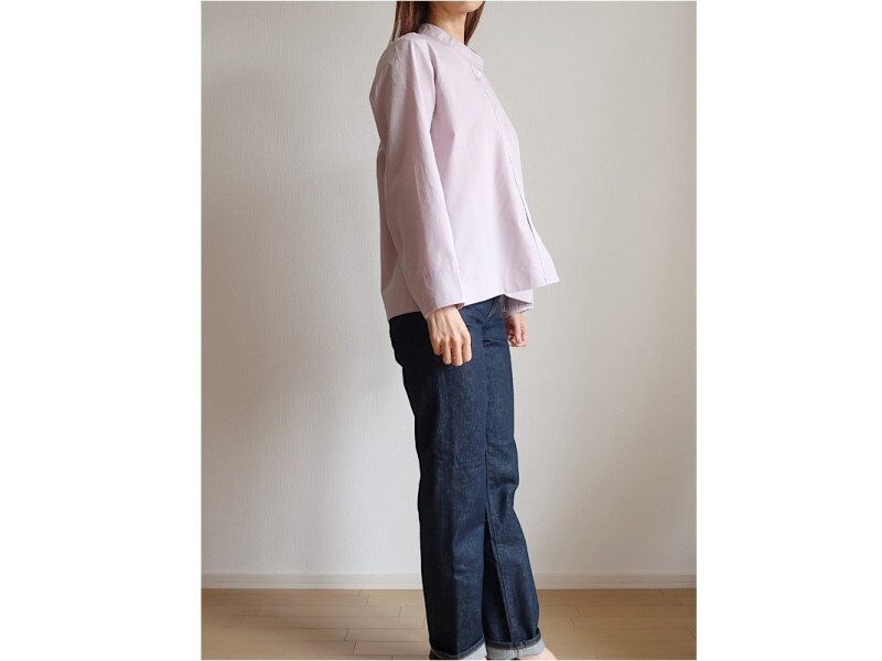 袖に少しカーブがついてきれいに見えるのが、他にはないデザインです