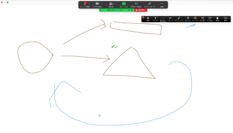 ホワイトボードの画面
