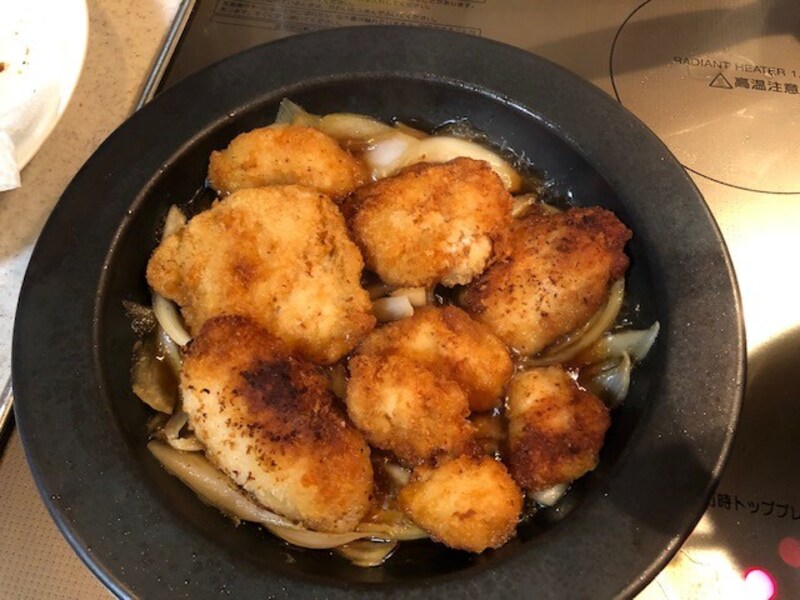 チキンカツを投入